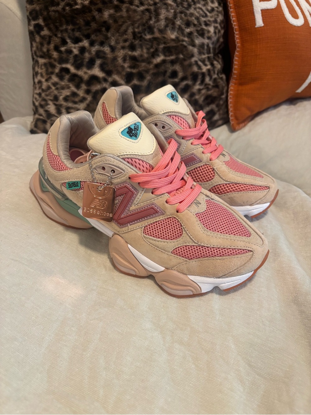 New Balance Women's Pink & Beige Retro Runner Sneakers